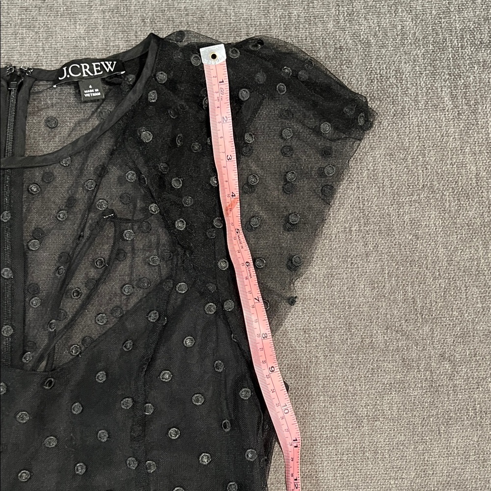 J. Crew Black Sheer Polka Dot Blouse - Picture 10 of 10